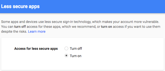 Enable Less Secure Apps Enable “Less Secure Apps”