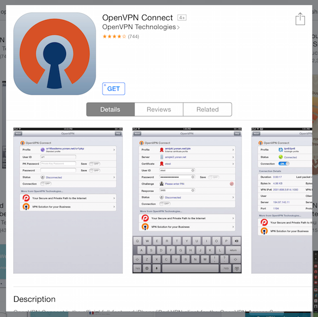 iTunes App Store OpenVPN Connect iTunes App Store OpenVPN Connect