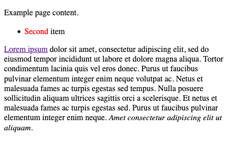 Removed child element from the example page Removed child element from the example page