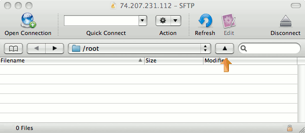 The root user’s home directory on a remote server in Cyberduck on Mac OS X. The root user’s home directory on a remote server in Cyberduck on Mac OS X.