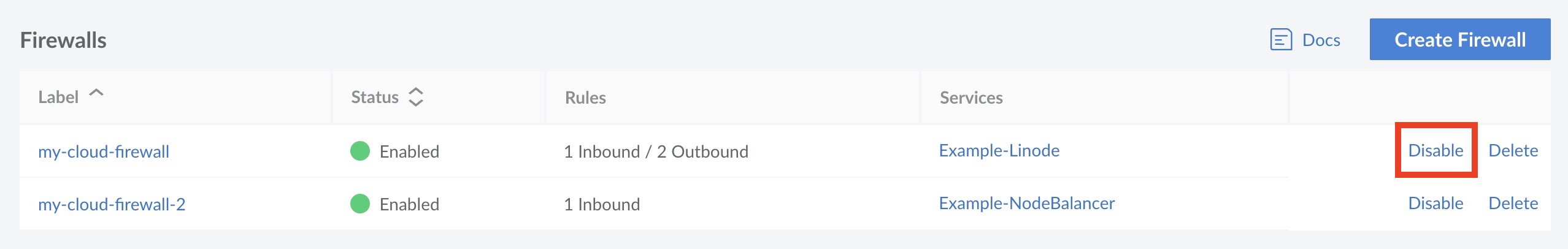 Update your Firewall’s status.